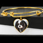Luxury Bangle, Cavalier King Charles Tricolor Bracelet, Gold or Stainless Steal, Engrave Your Text on Pendant - GoneBold.gift