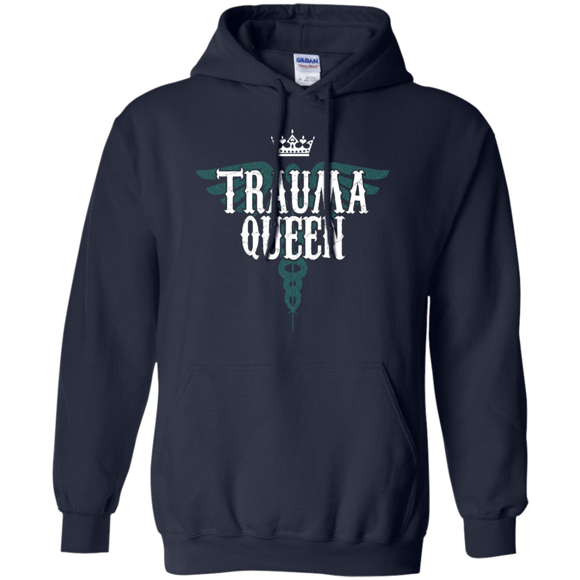 Trauma Queen Pullover Hoodie 8 oz - GoneBold.gift