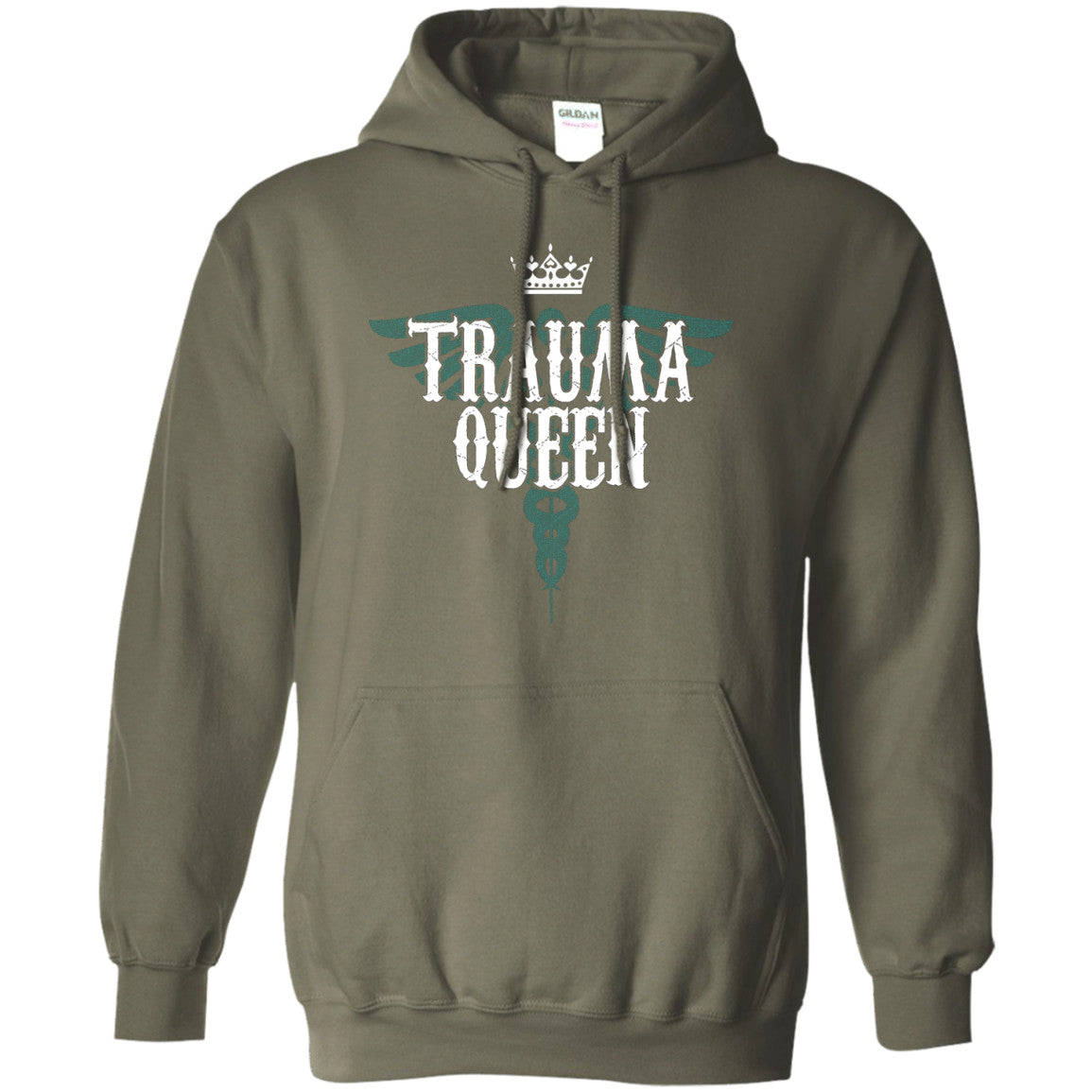 Trauma Queen Pullover Hoodie 8 oz - GoneBold.gift